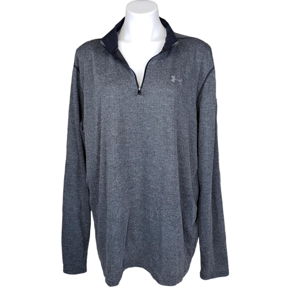 Under Armour | 3/4 Zip Charcoal Gray Athletic Heat Gear Pullover Men's 2XL - Picture 1 of 6